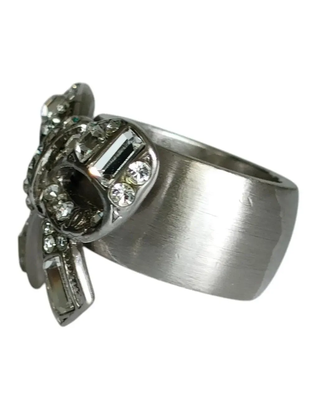Chanel Rhinestone Ribbon Motif Ring #287959C53B